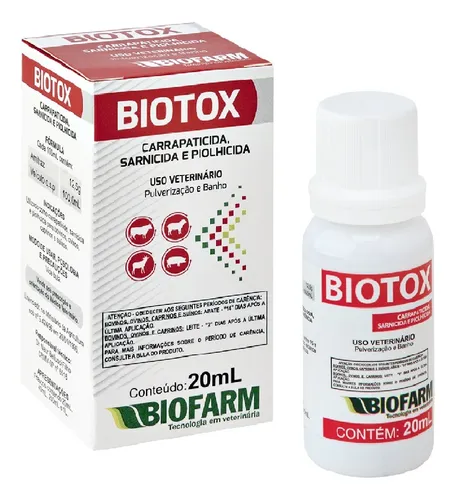 Biotox pulv/banho Carrapaticida Sarnicida e piolhicida 20ml