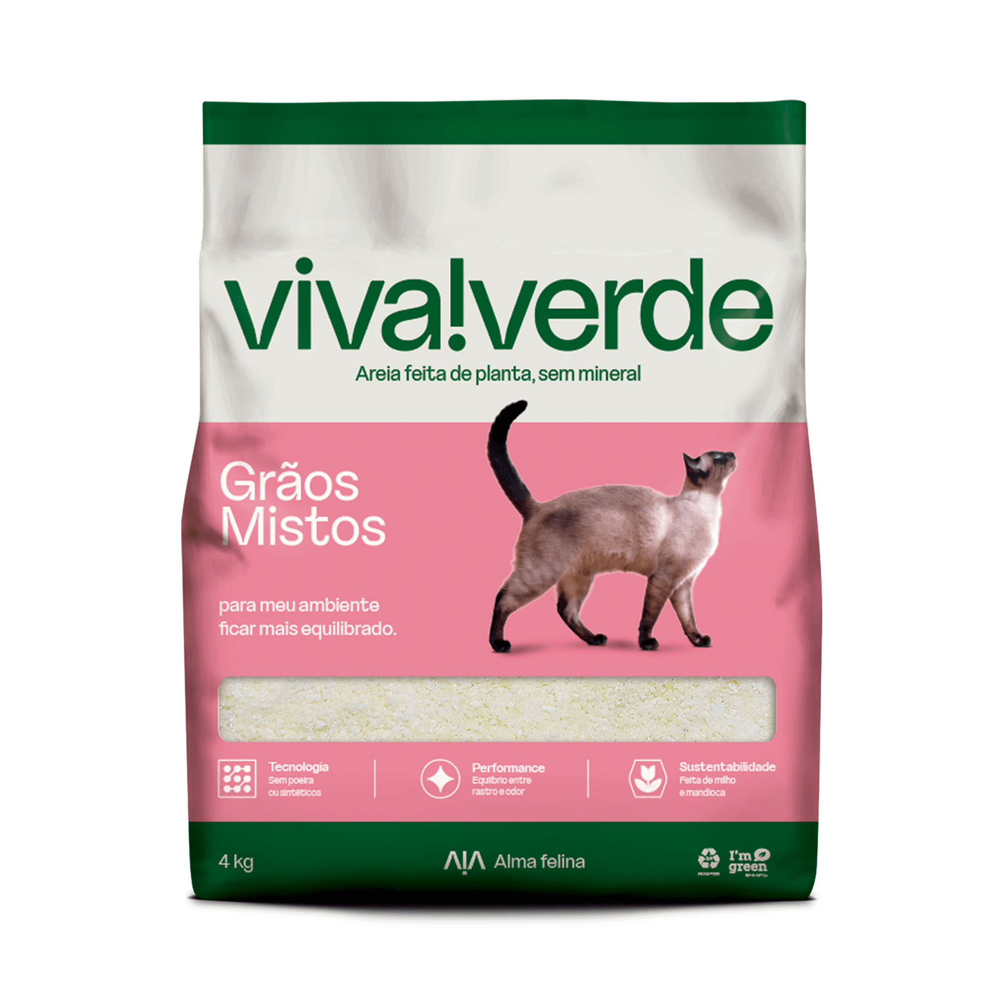 Areia Viva Verde Grãos Mistos 4kg