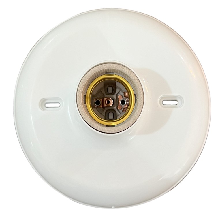 PLAFON BRANCO COM SOQUETE PORCELANA